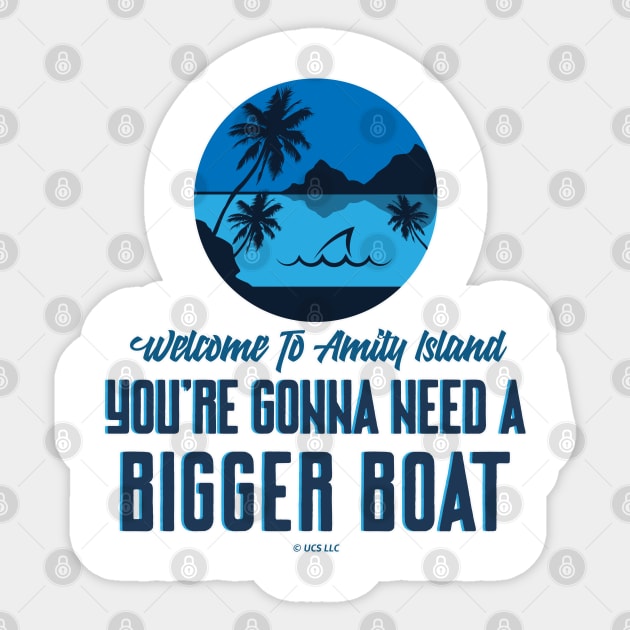 JAWS Movie Amity Island You`re Gonna Need A Bigger Boat Sticker by Naumovski